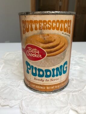 Vintage 1970’s Betty Crocker Butterscotch Pudding Can